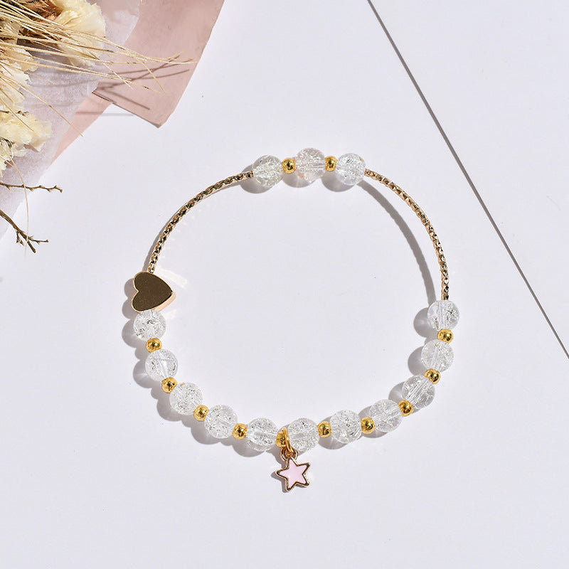 Star Hot Flower Pink Crystal Single Circle Stilvolle Armbänder