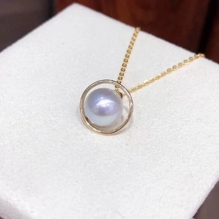 Colliers tridimensionnels simples et élégants avec perles Saturn plaquées or pour femmes