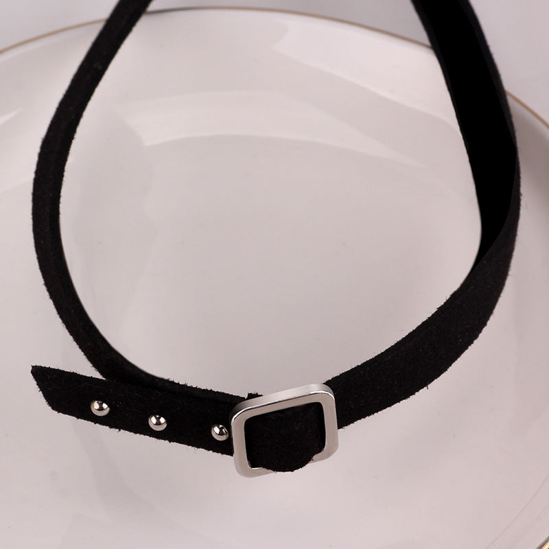 Female Simple Square Buckle Neckband Necklet Sexy Necklace