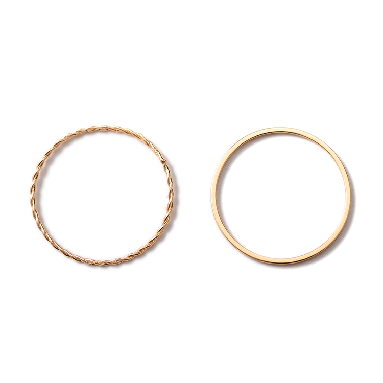 Women's Metal Electroplated Twist Geometric Set Simple Graceful Rings