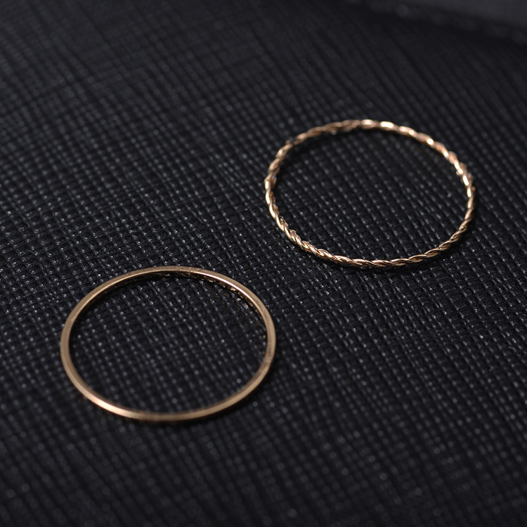 Women's Metal Electroplated Twist Geometric Set Simple Graceful Rings