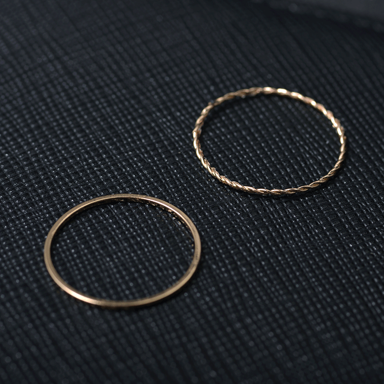 Women's Metal Electroplated Twist Geometric Set Simple Graceful Rings