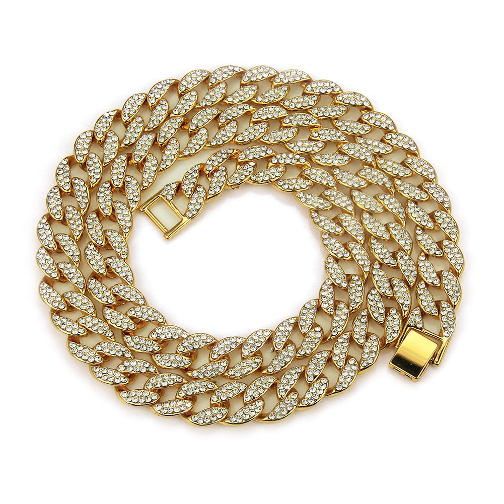 Accessoires Hop Rap pour hommes Colliers cubains pleins de diamants