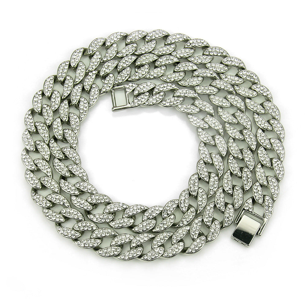 Accessoires Hop Rap pour hommes Colliers cubains pleins de diamants