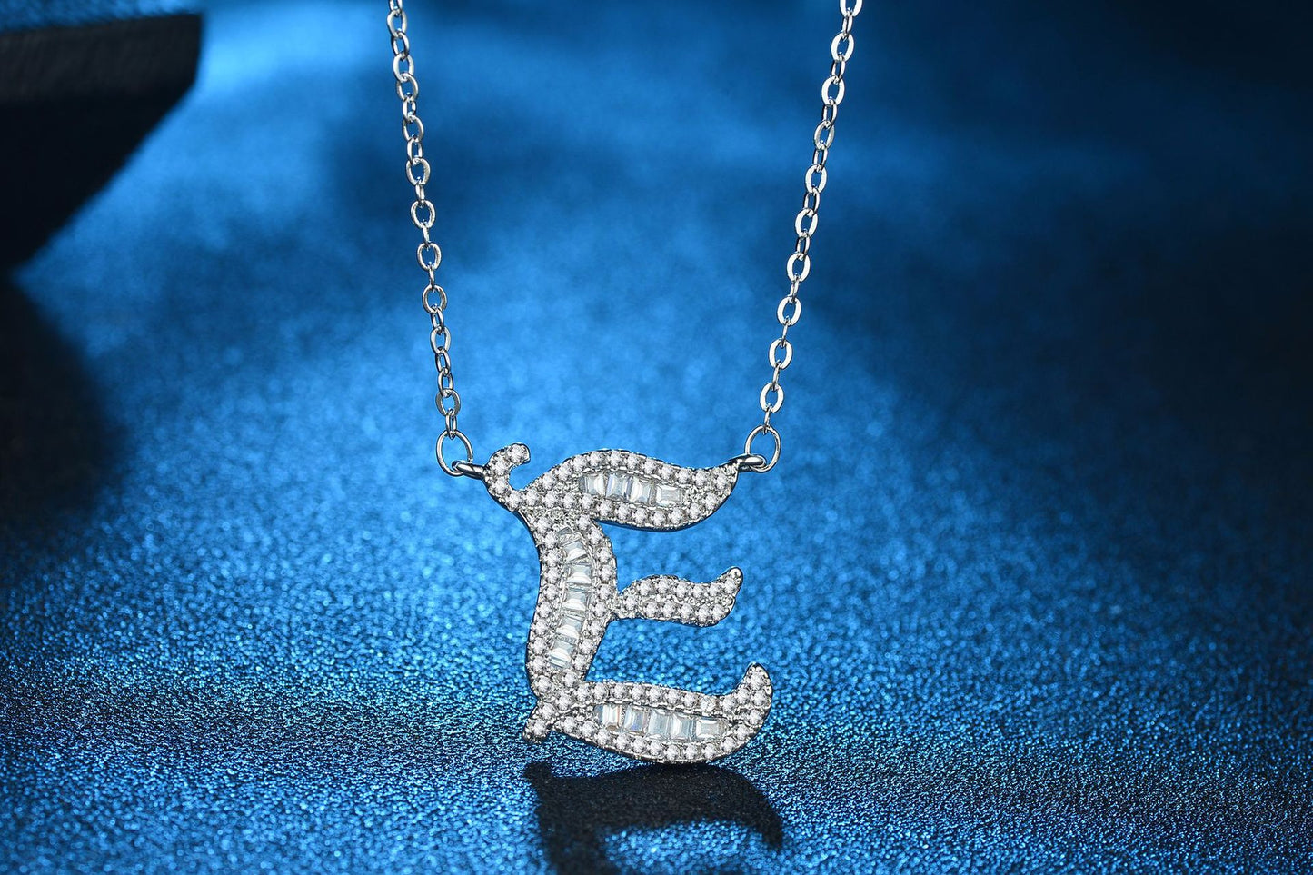 Best-selling Ornament Square Letters Super Flash Zircon Necklaces