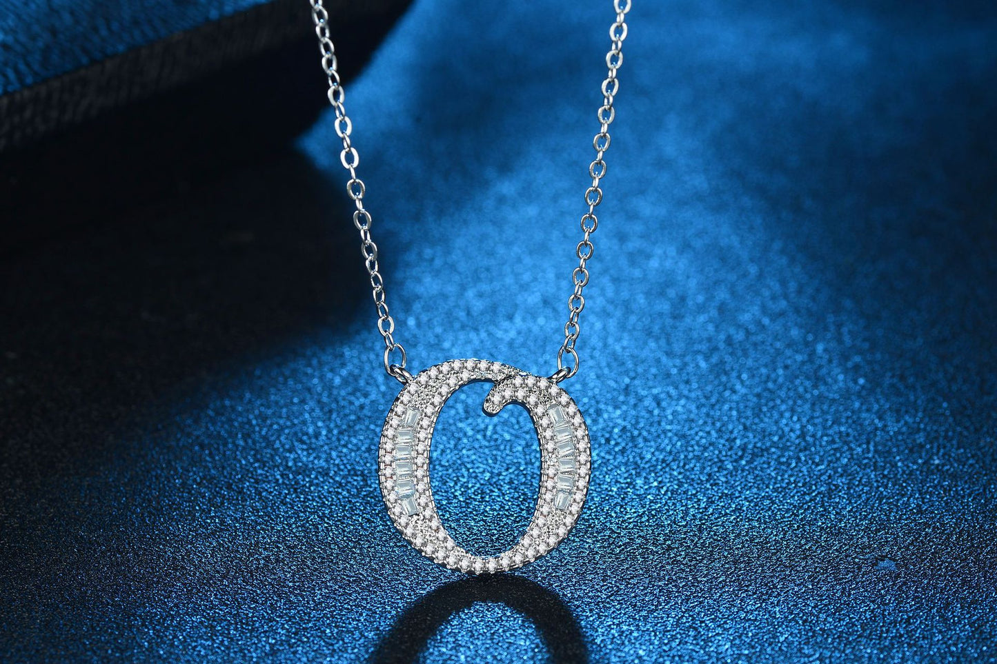 Best-selling Ornament Square Letters Super Flash Zircon Necklaces