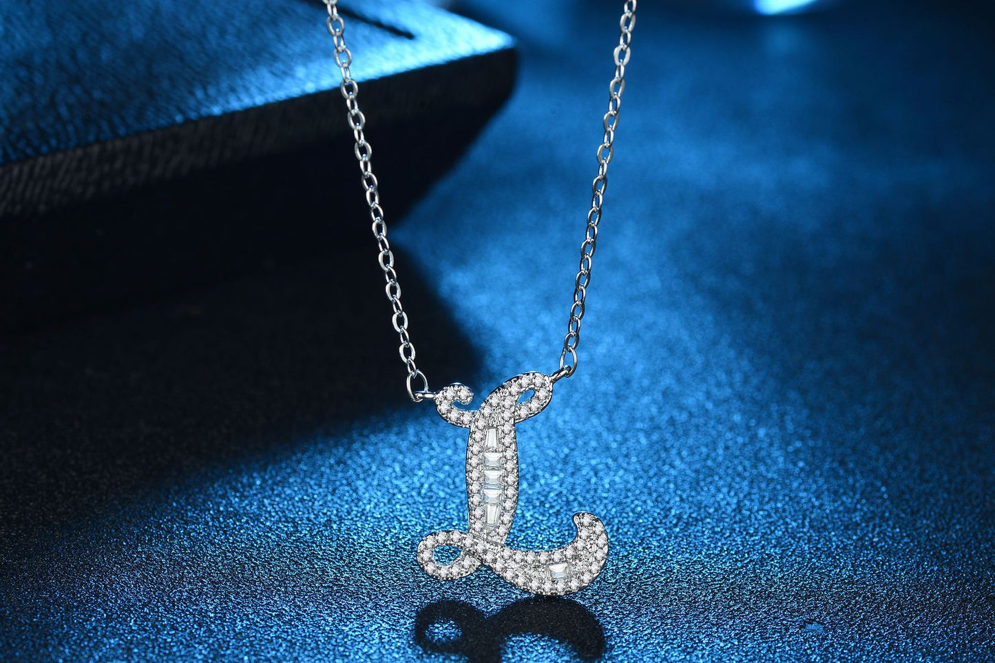 Best-selling Ornament Square Letters Super Flash Zircon Necklaces
