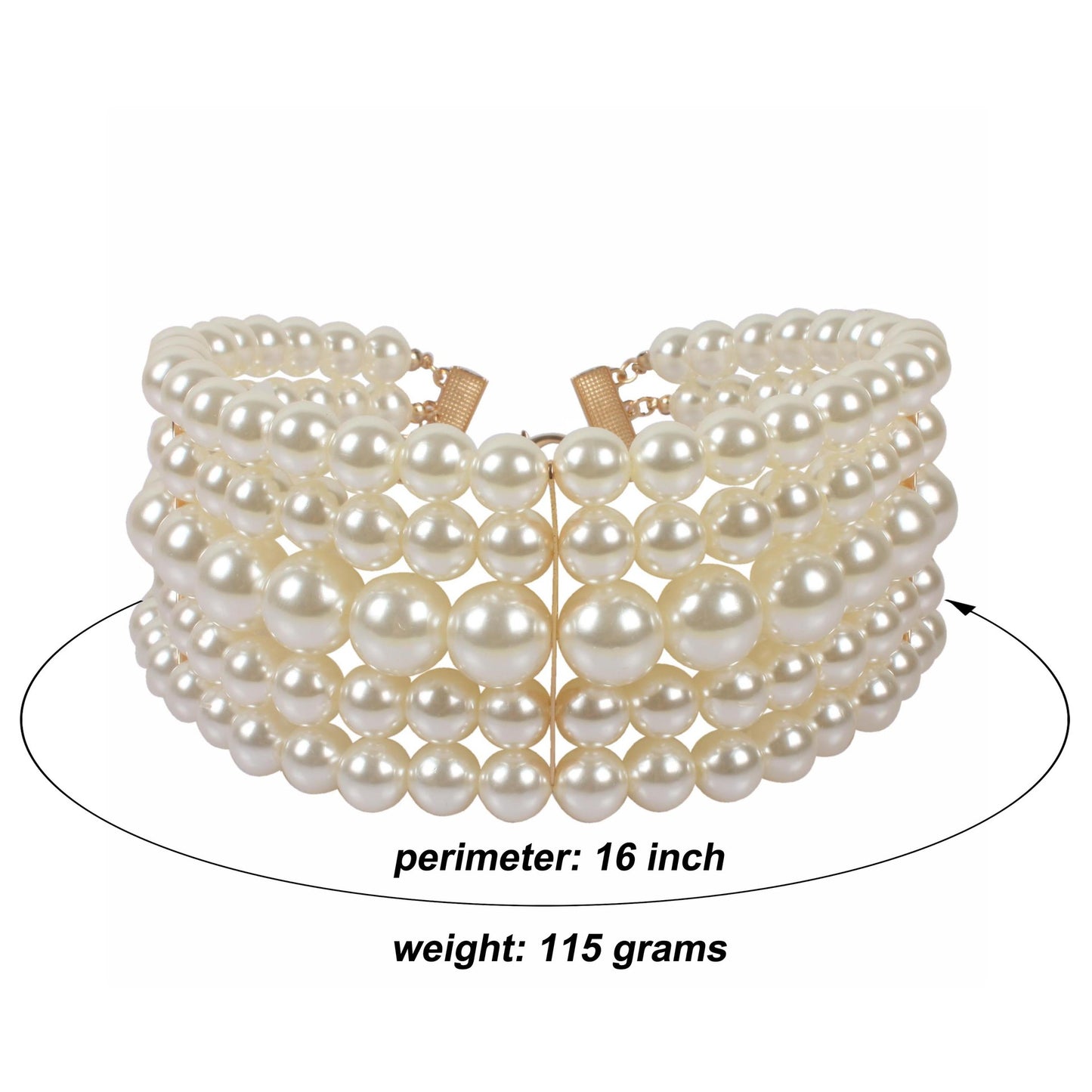 Ensemble court de colliers d'ornements en perles pour femmes
