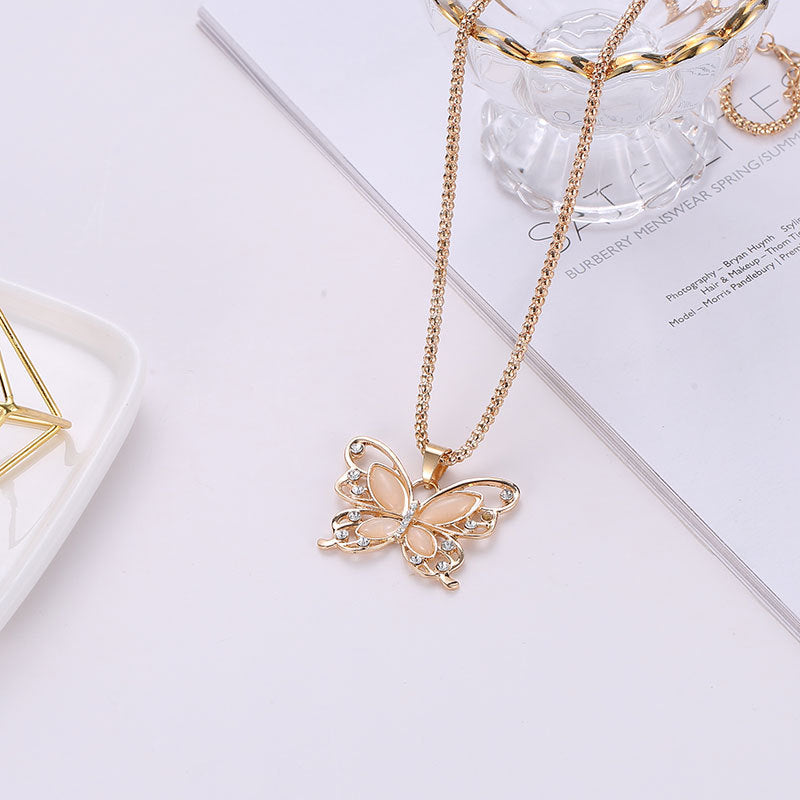 Kreative Mode-Opal-Hohl-Schmetterlings-elegante Halsketten