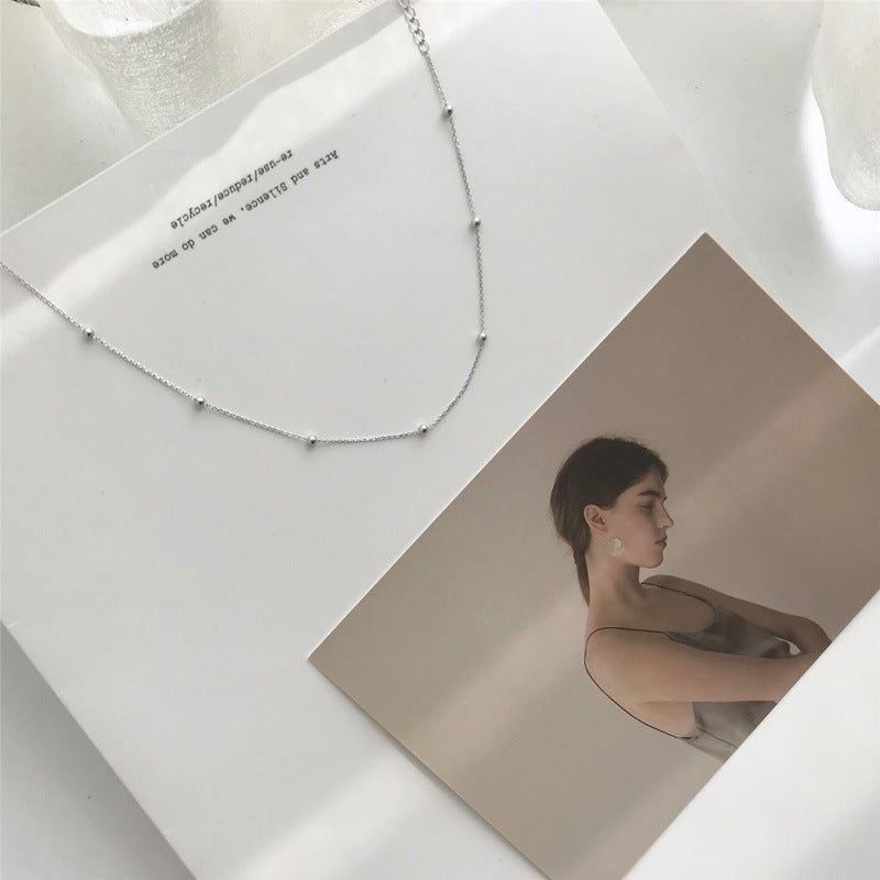 Slim Retro Interval Small Beads Short Necklaces