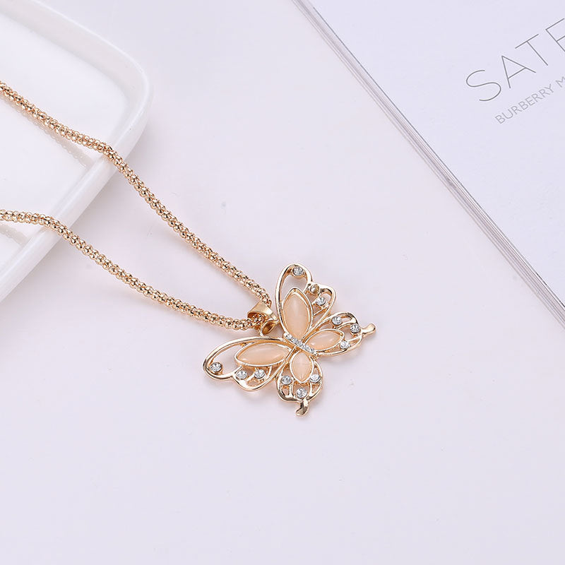 Kreative Mode-Opal-Hohl-Schmetterlings-elegante Halsketten