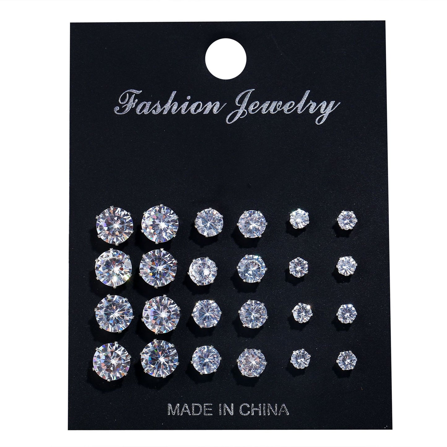 Geometric Crystal Zircon Suit Pairs Of Earrings