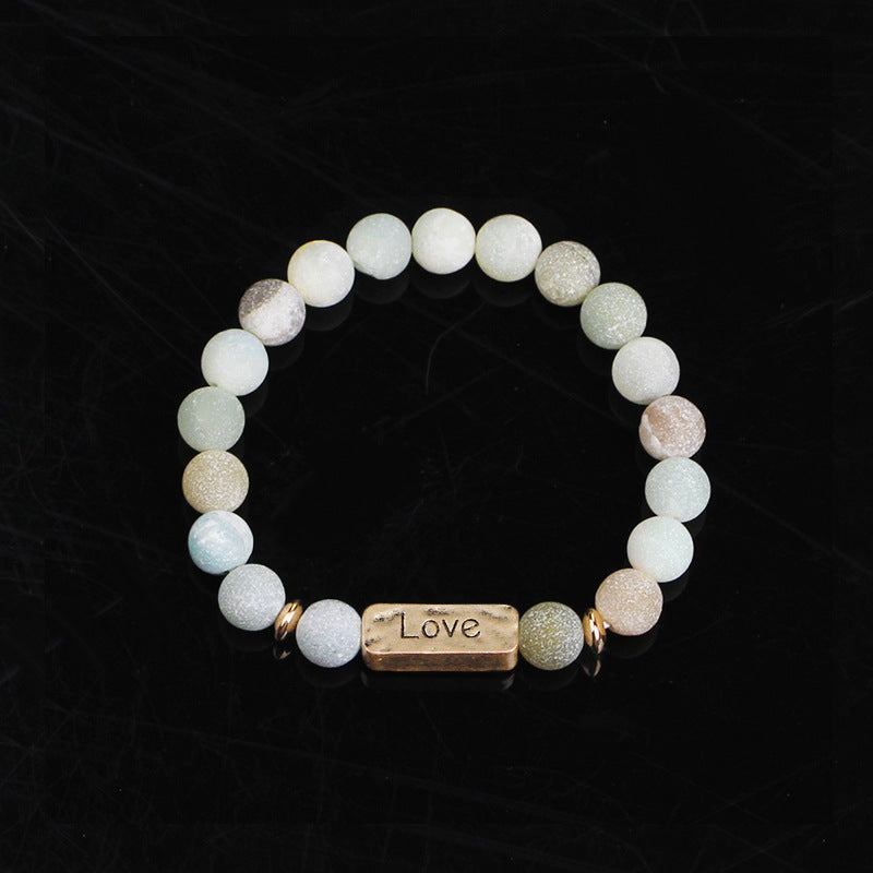 European Fashion Natural Stone Volcanic Tag Bracelets