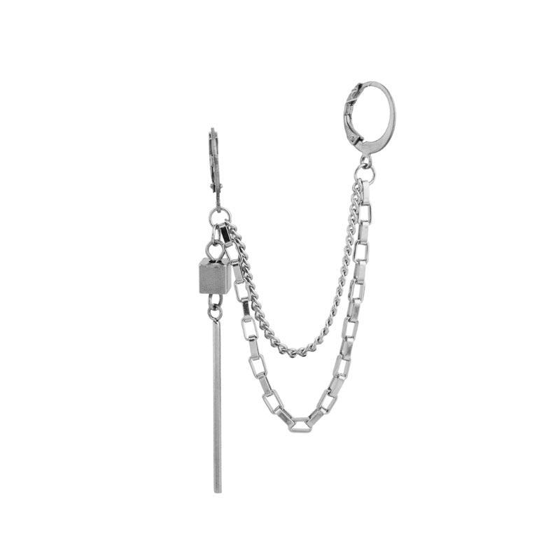 Titanium Steel Less Ear Chain Personality Tassel Earrings