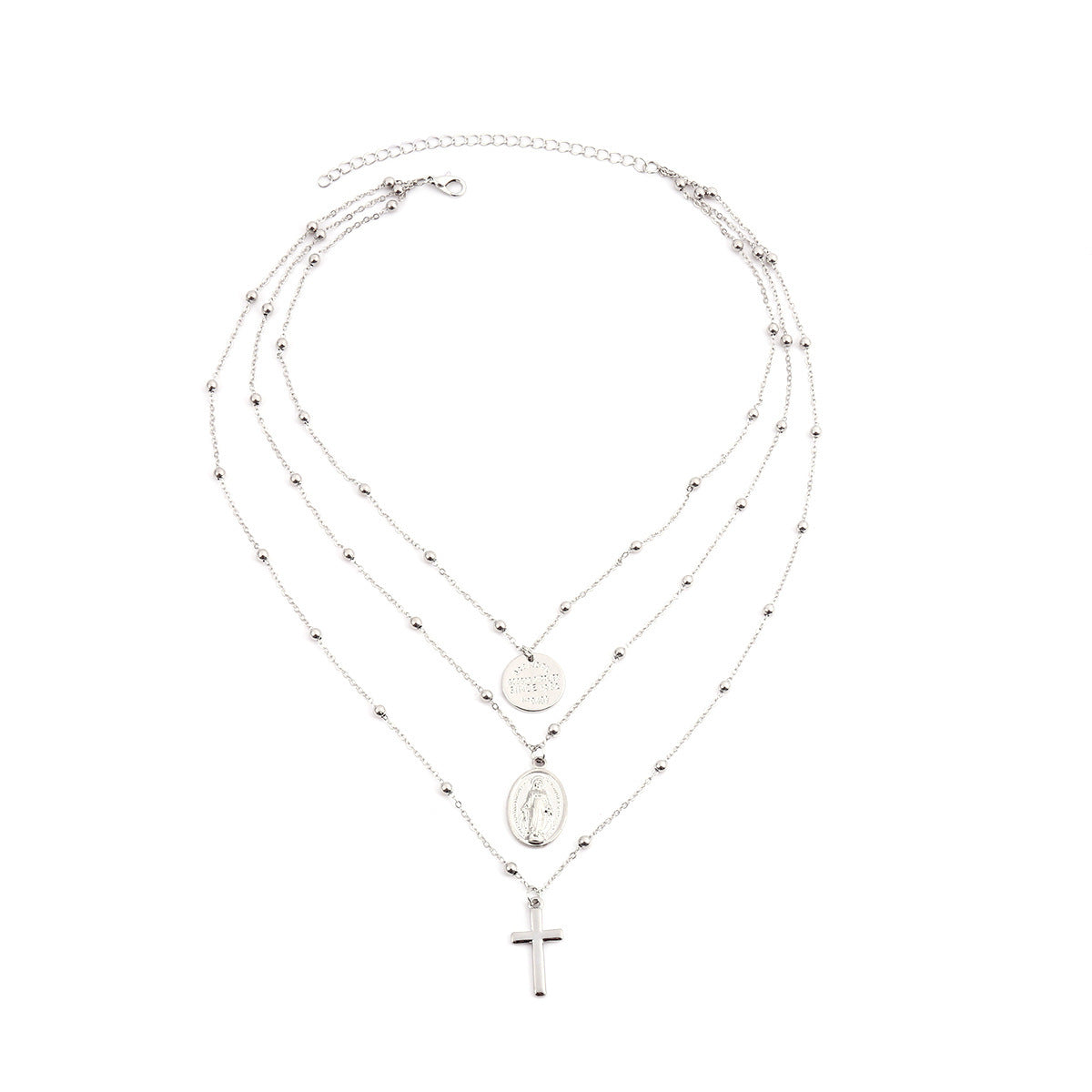 Women's Vintage Exaggerated Personalized Sequined Copper Bead Virgin Necklaces