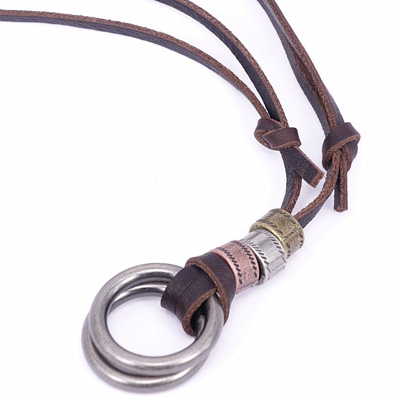 Pendentif corde en cuir de vache pour colliers d'ornement