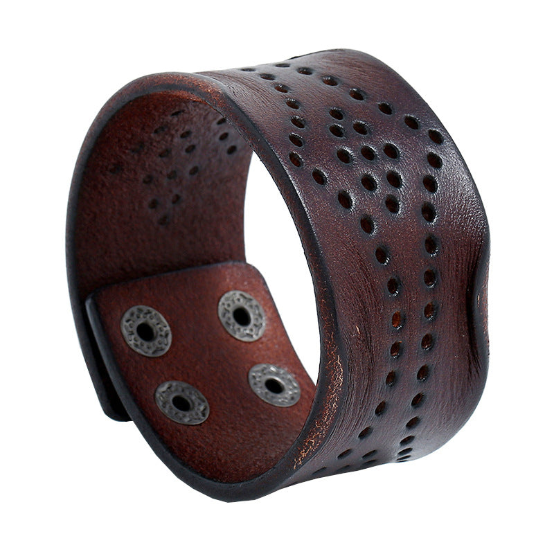 Men's Hollow Retro Cattle Fashionable Simple And Bracelets