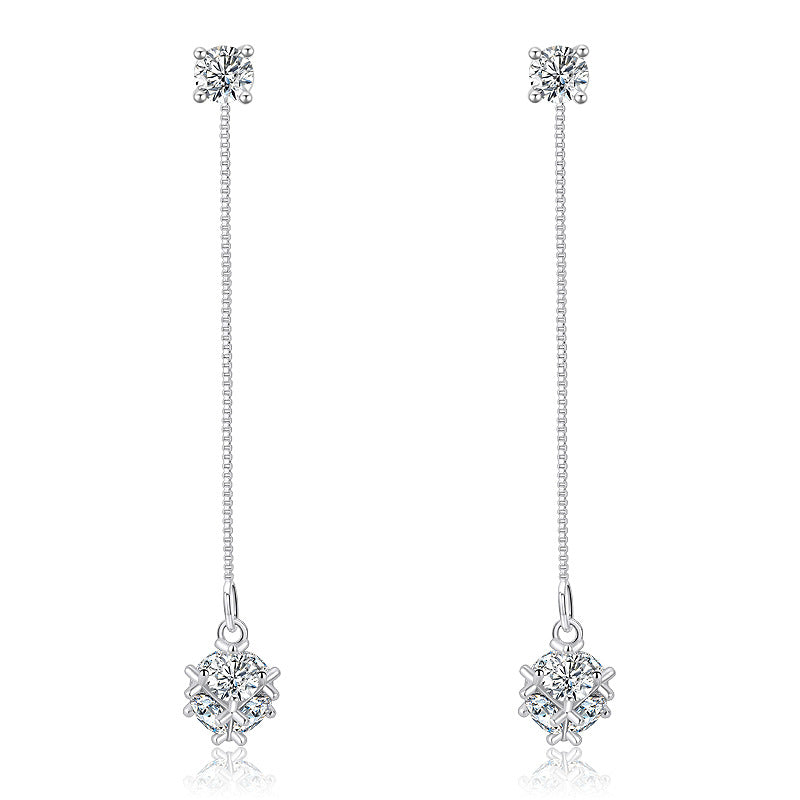 Women's Long For Fringed Zircon Sier Rings