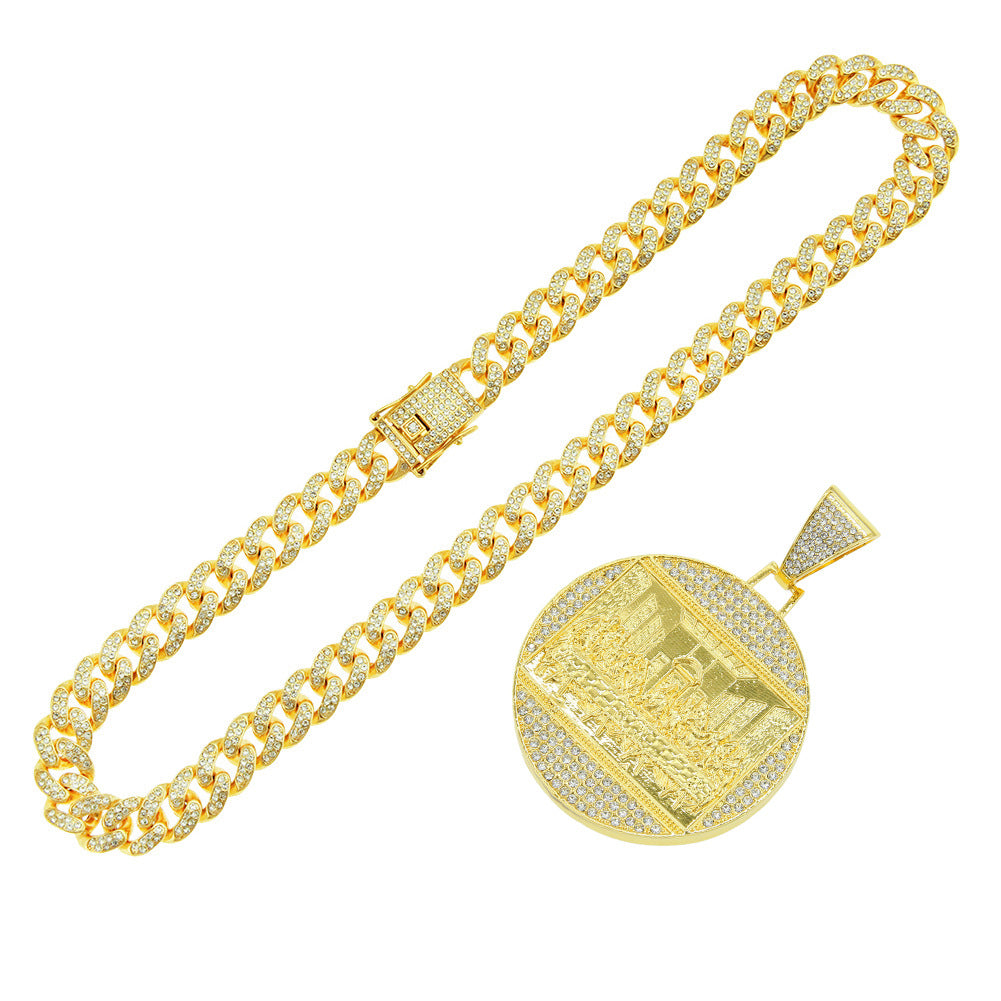 Grand pendentif rond pour hommes, colliers cubains Cool et dominateurs, tendance, Punk