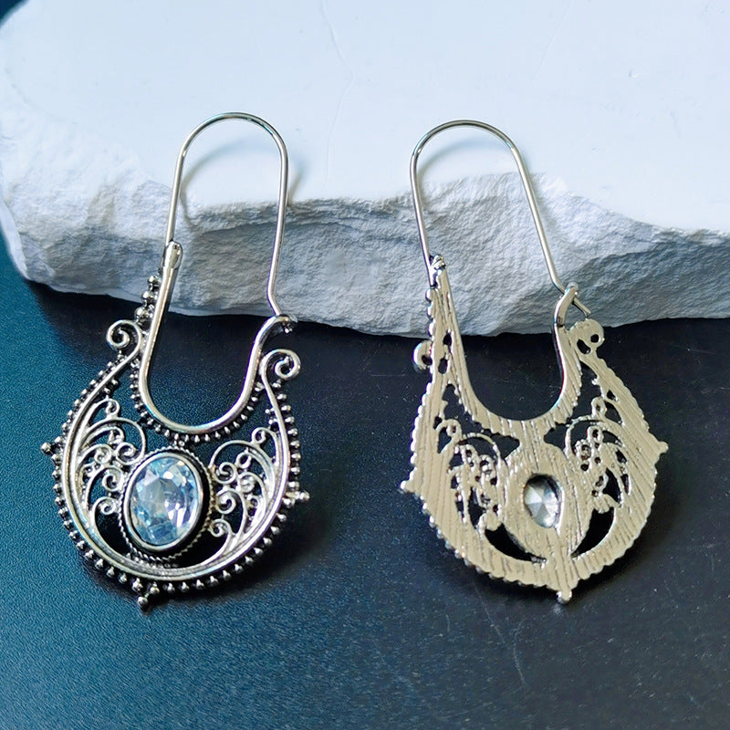 Brocade Bohemian Vintage Cutout Drop-shaped Antique Earrings