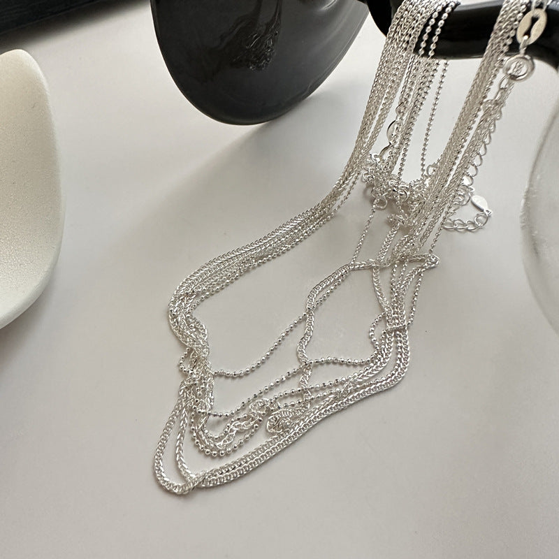 Colliers de clavicule latérale de conception de style simple de perles flash empilables