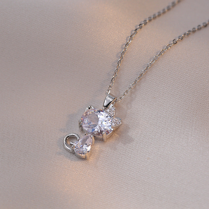 Colliers d'intérêt spécial en Zircon, chat porte-bonheur, doux et Cool