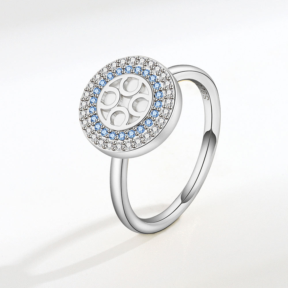 Gold Micro Inlaid Zircon Geometric Rotatable Rings