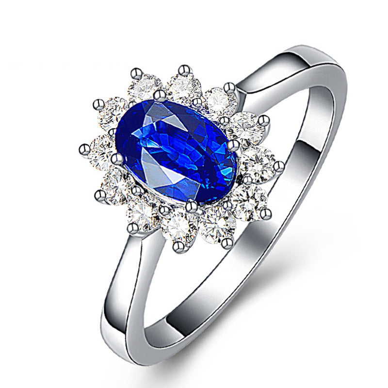 Bunte Edelstein-Prinzessin-Verlobungsringe für Damen, klassische Voll-Strass-Zirkon-Ringe