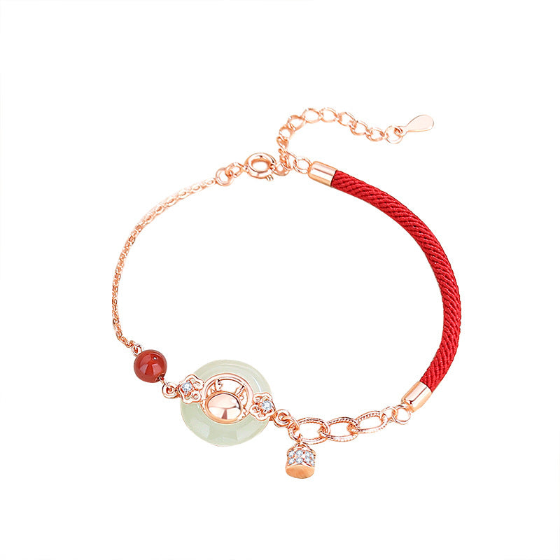 Sier Waist Peace Buckle Life Red Rope Bracelets
