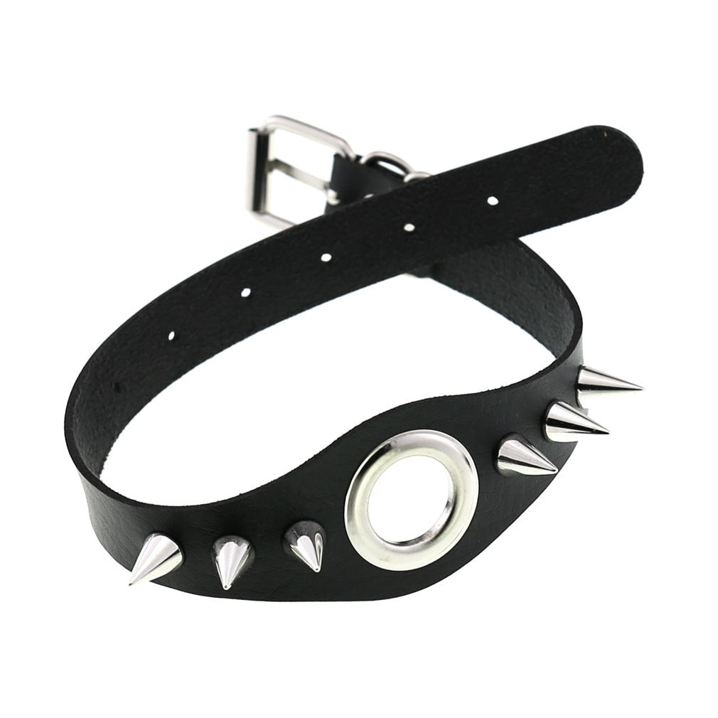 Punk Goth Leather Rivet Pointed Nail Personality Necklaces