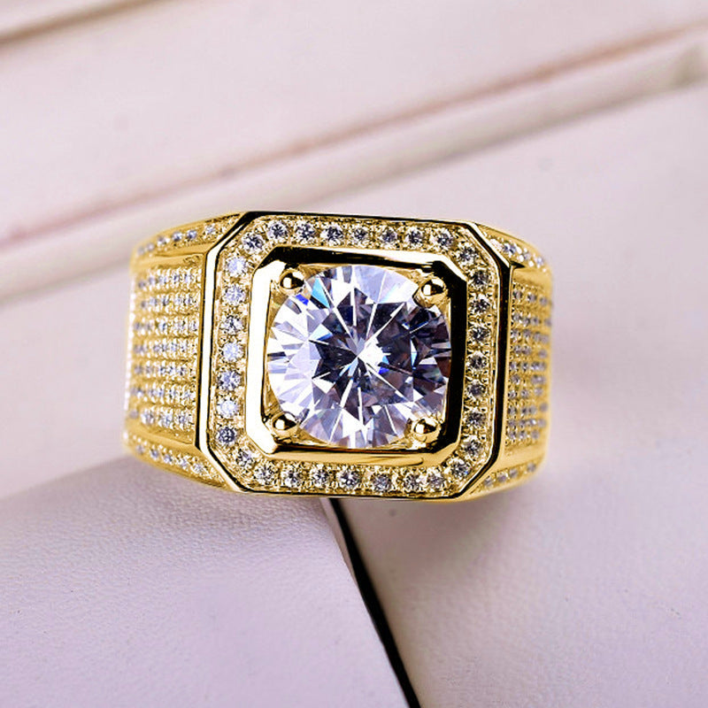 Men's Diamond Shining Big Loose Group Inlaid Zircon Rings