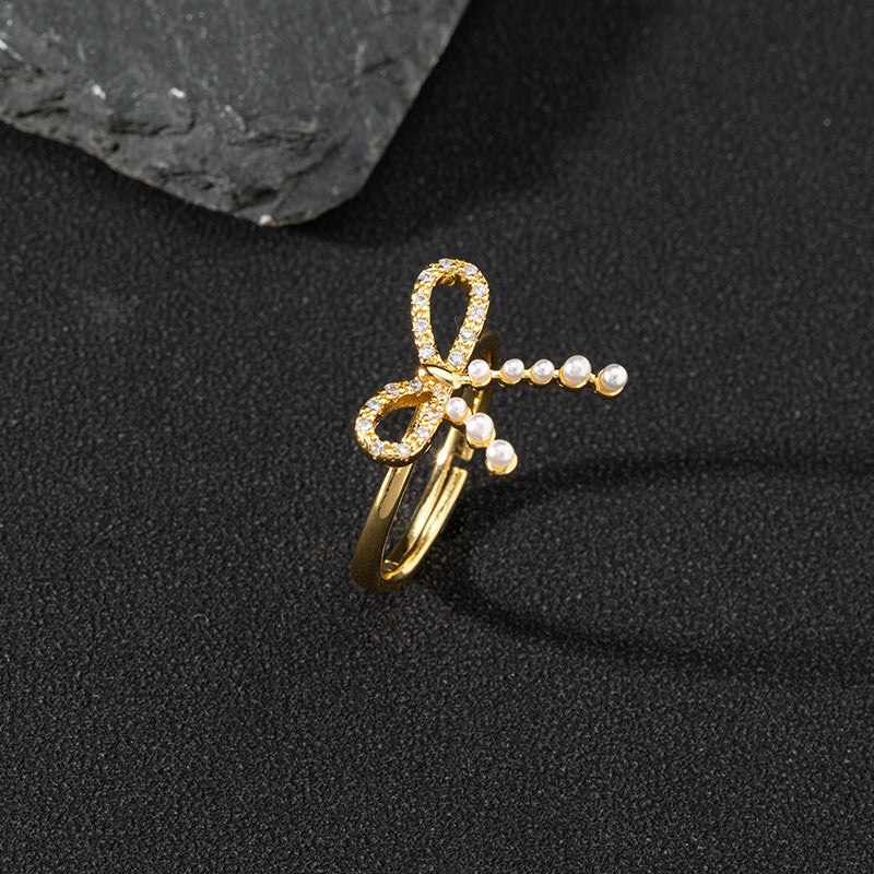 Women's Special Interest Light Luxury Design Pearl Fashion Rings