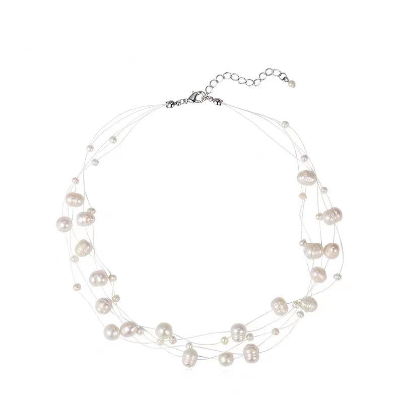 Women's Size And Handmade Fishing Line Clavicle Woven Necklaces