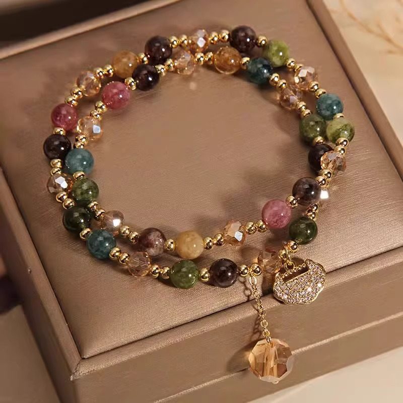 Luxury Minority High-grade Rainbow Multi Jewels Gift Bracelet