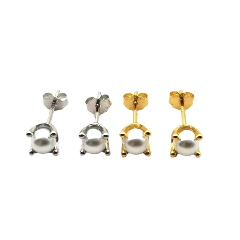 Sier Pearl Simple And Light Luxury Earrings