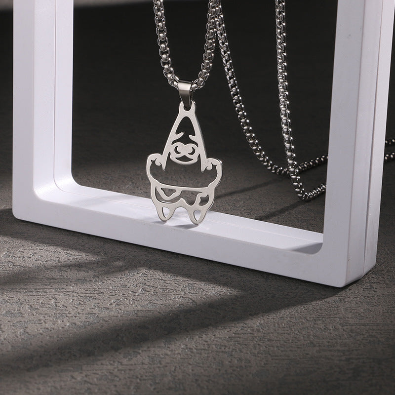 Pendentif étoile creuse, colliers en acier inoxydable pour personnalité masculine et féminine