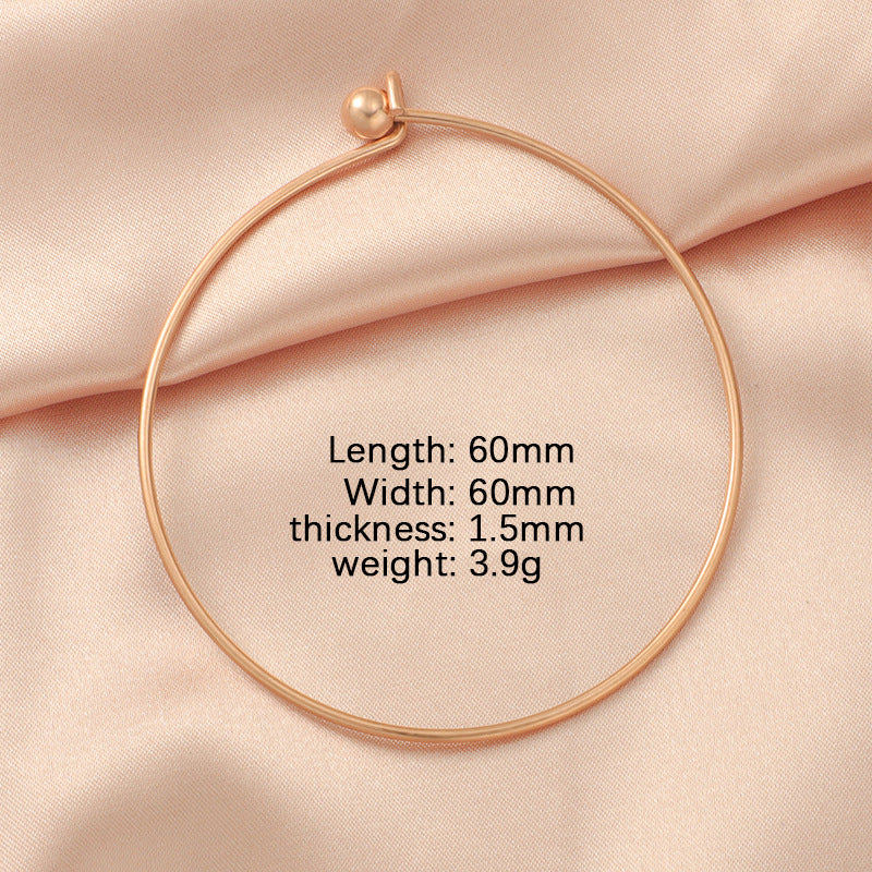 Diameter Stainless Steel Open Movable Simple Thread Beads Bracelets