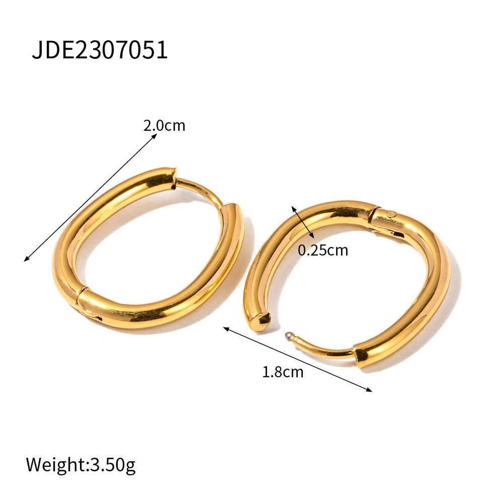 Women's Style Elegant Titanium Steel Stainless Gold Earrings