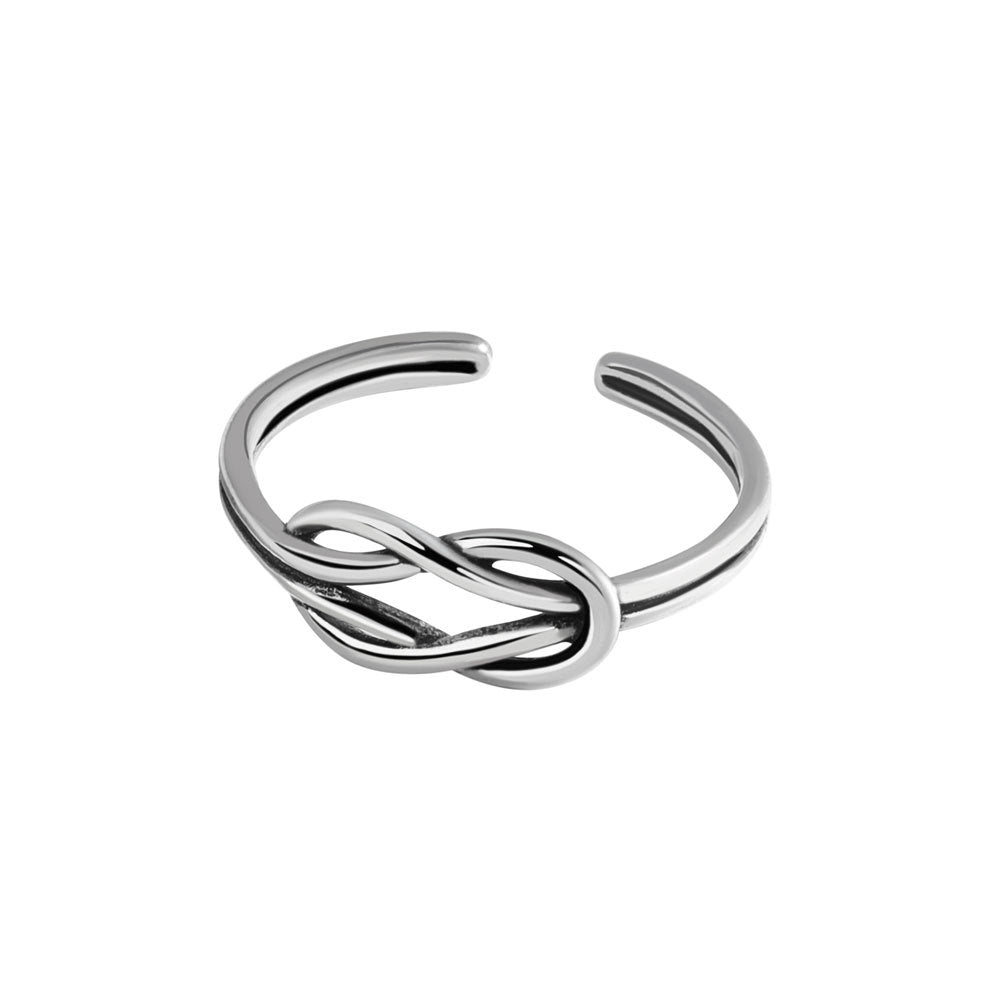 Sier Knot Creative Distressed Woven Bow Ringe