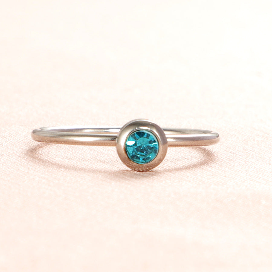 With Birthday Stone Personality Simple Birthstone Rings