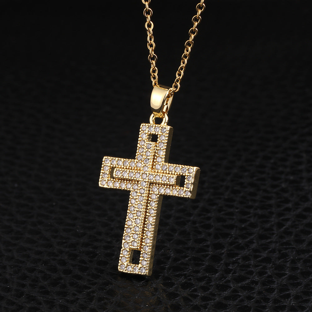 Pendentif croix d'amour, colliers de conception féminine de haute qualité