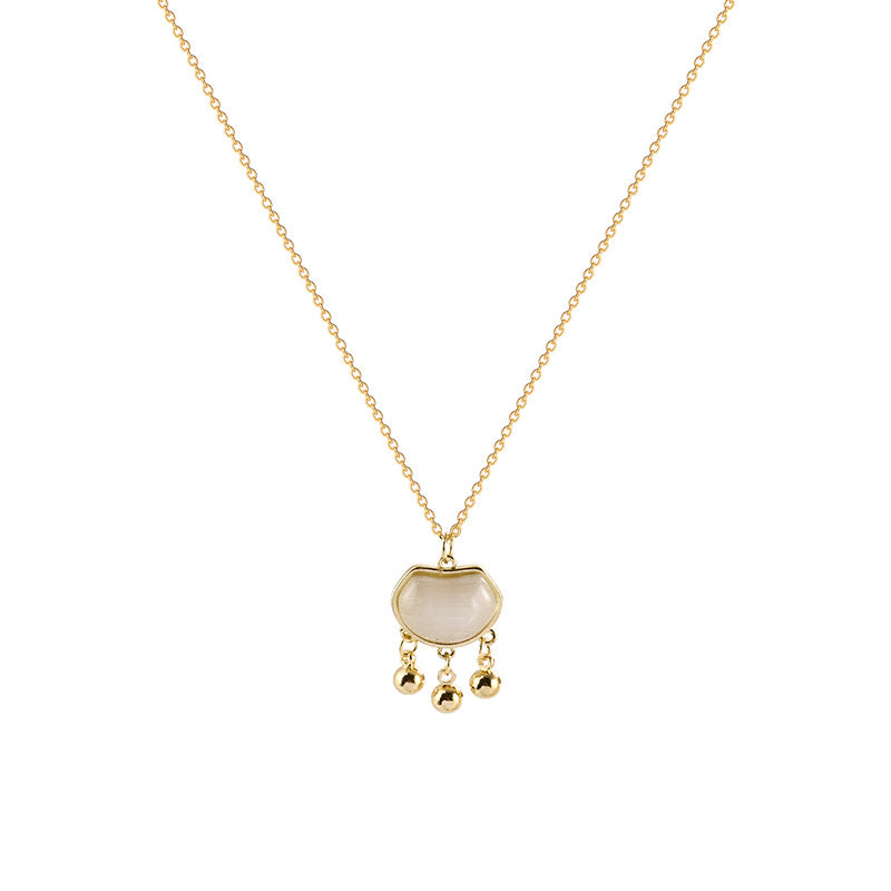 Women's Minority Opal Longevity Lock Titanium Steel Necklaces