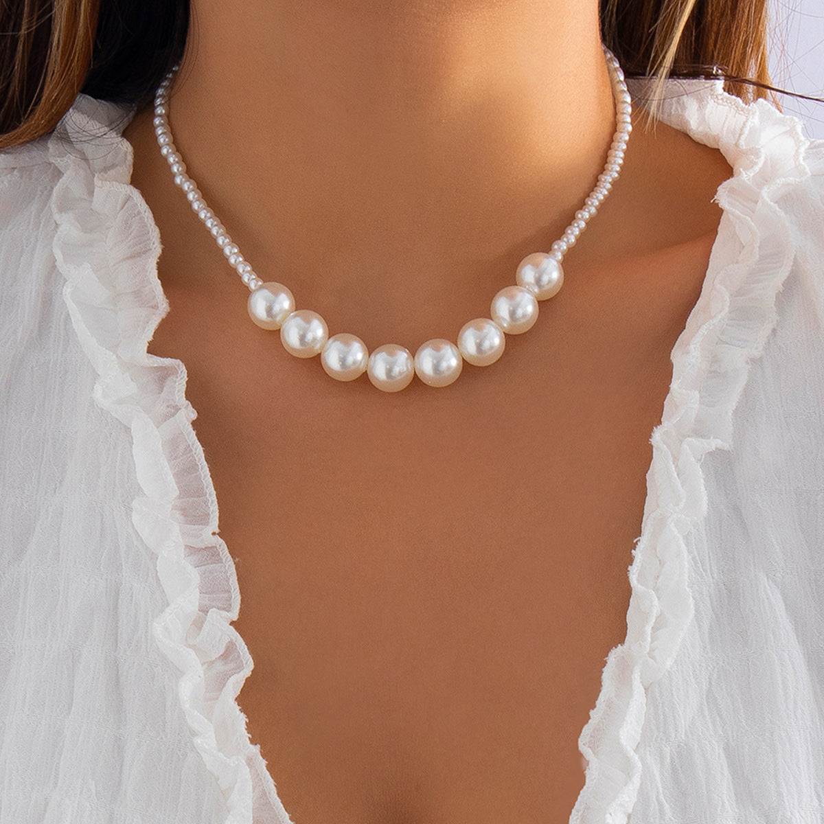 Imitation de perles, coutures simples, créatives et colliers féminins