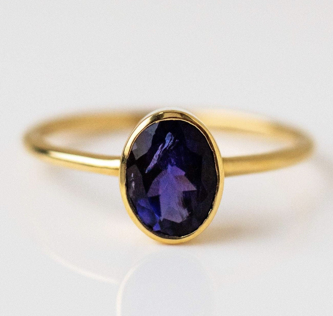 Women's Ornament Blue Diamond Three-piece Suit Wind Rings
