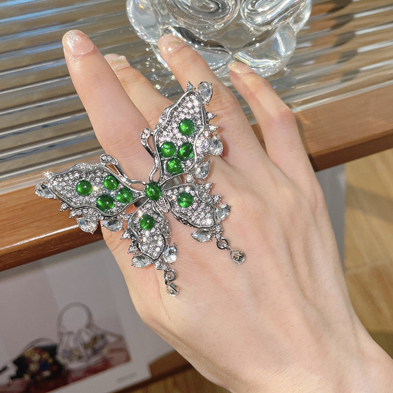 Zircon Full Diamond Exaggerated Temperamental Female Rings