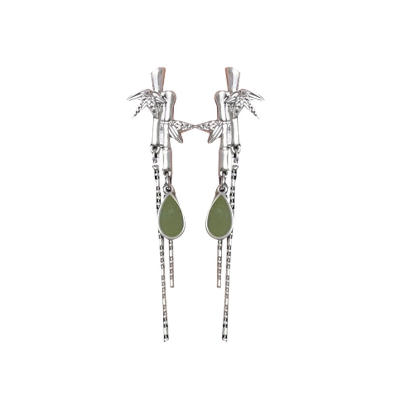 National Fashion Bamboo Temperament Long Fringe Earrings