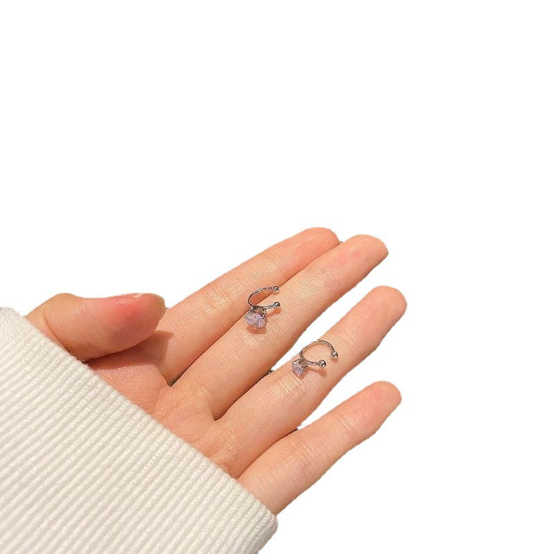 Delicate Rhinestone Female Sweet Cool Cold Style Bone Design Ear Clip