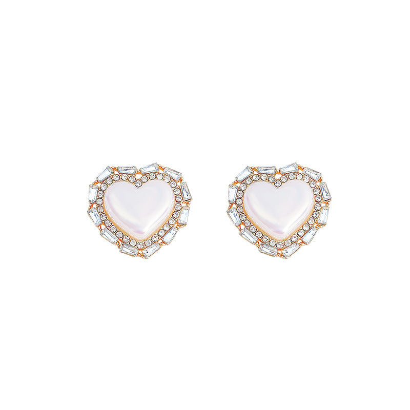 Women's Pearl For Heart Shaped Light Luxury Earrings