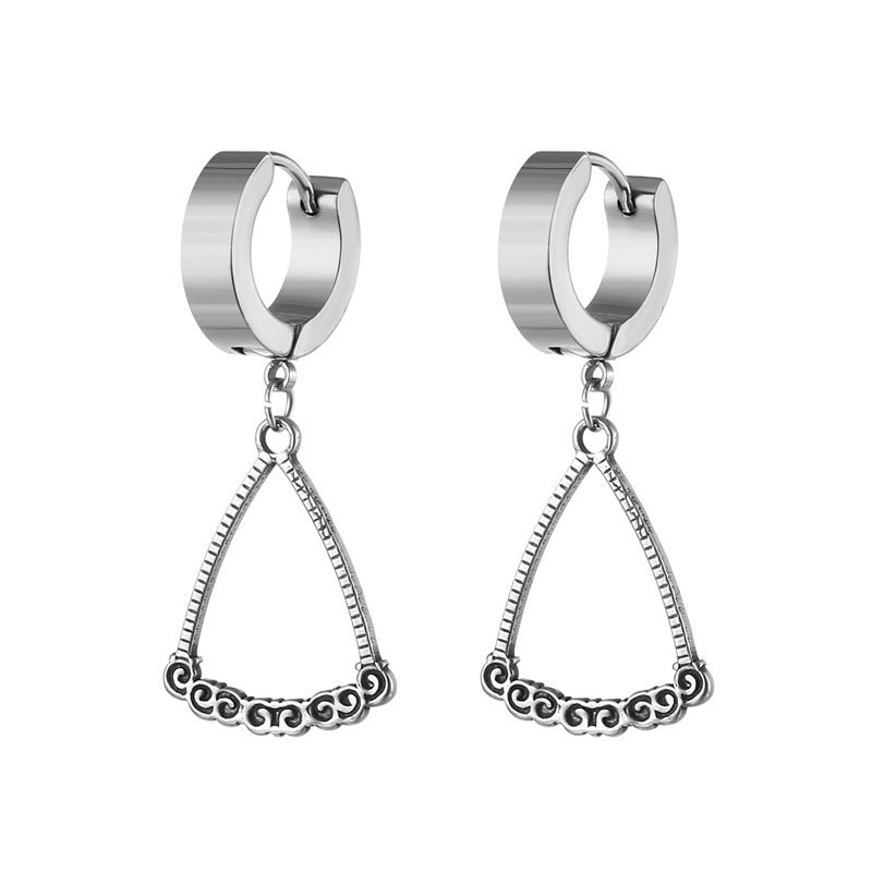 Herren Vintage Edelstahl Stil Feder Ohrclip Trendige Ohrringe