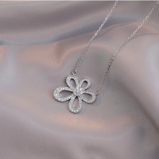 Women's Live Broadcast Sunflower Pork Belly Flap Full Rhinestone Zircon Necklaces